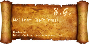 Wollner Gyöngyi névjegykártya