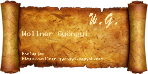 Wollner Gyöngyi névjegykártya